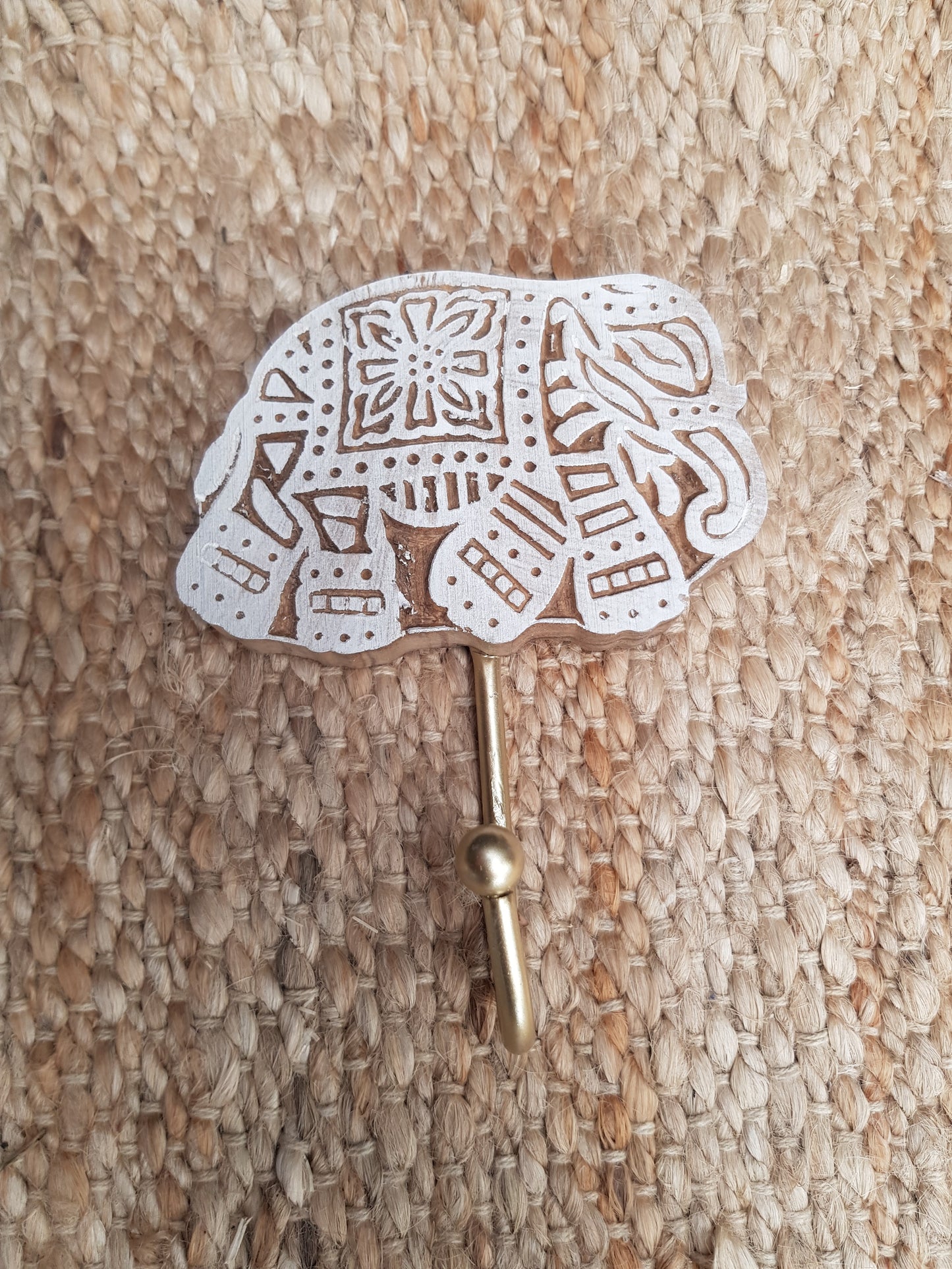Elephant Block Print Hook