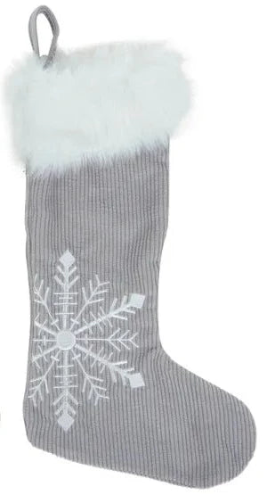 Stocking with Snow Flake Grey