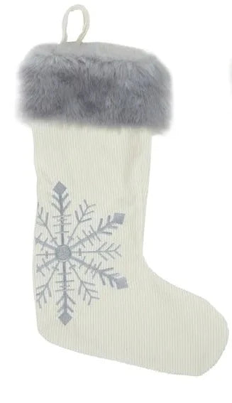 Stocking with Snow Flake Cream
