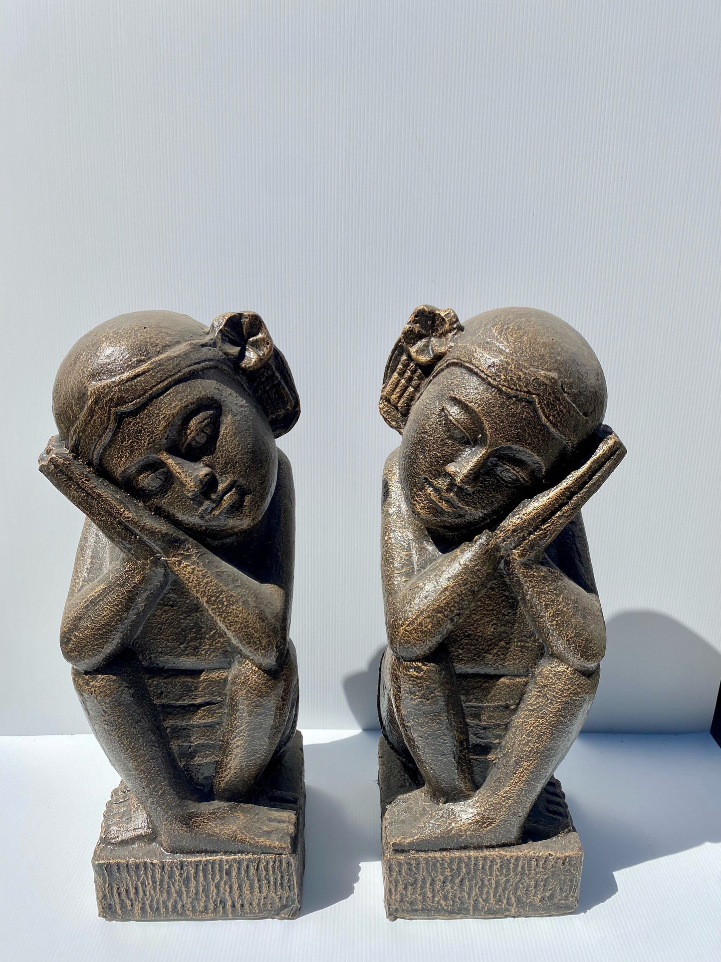 Pair Balinese Lady Black/Gold 75cm