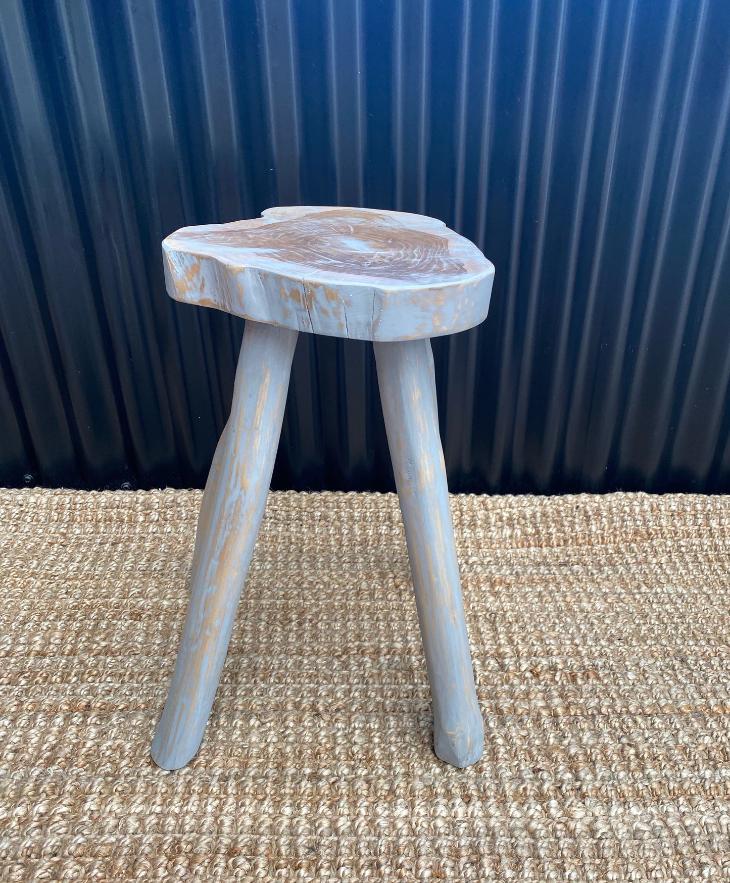 Rustic Stool Greywash