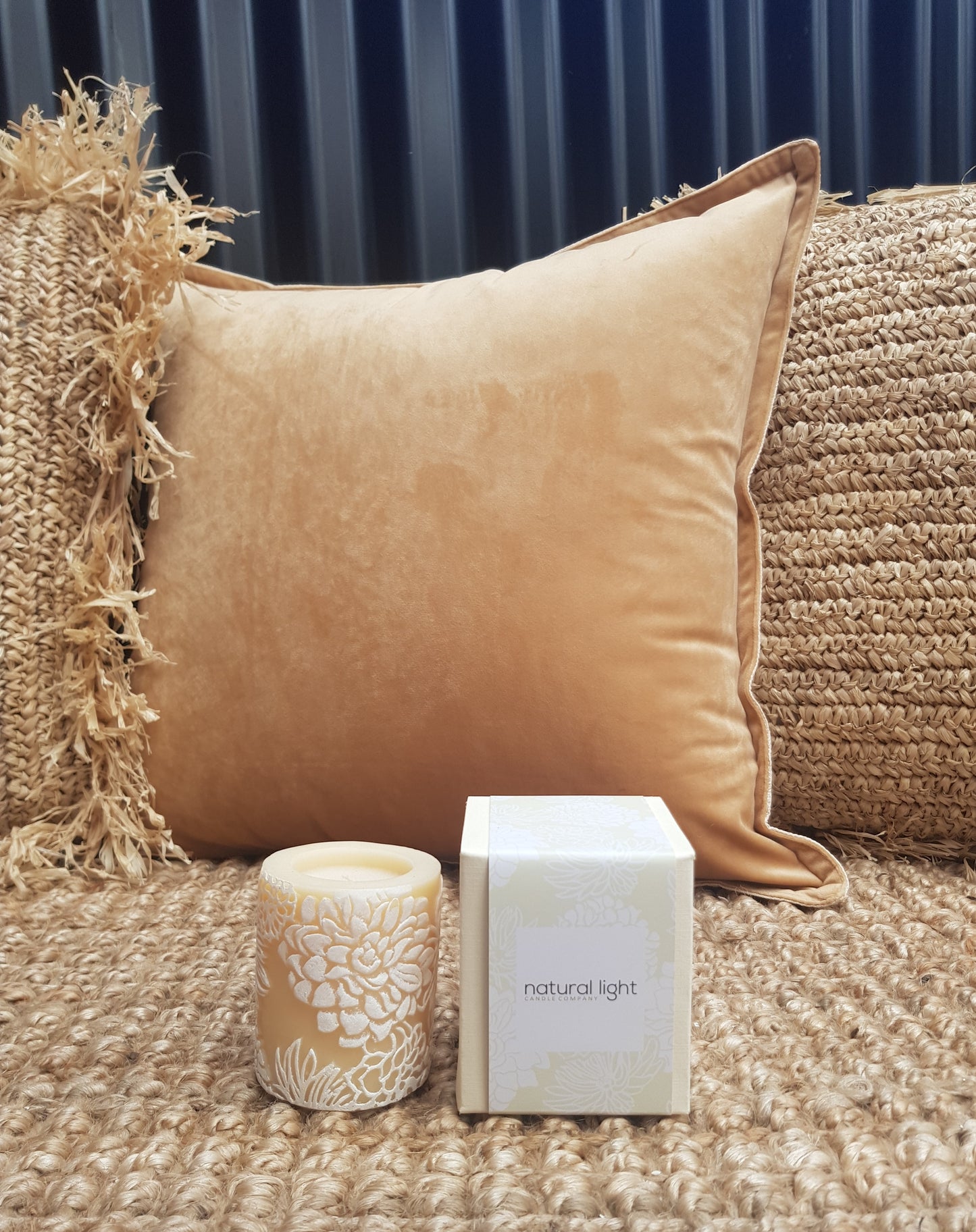 Japanese Chrysanthemum 3" Rec Pillar Ivory/ White