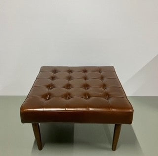 Malaka Teak Walnut Cognac Leather Coffee Table