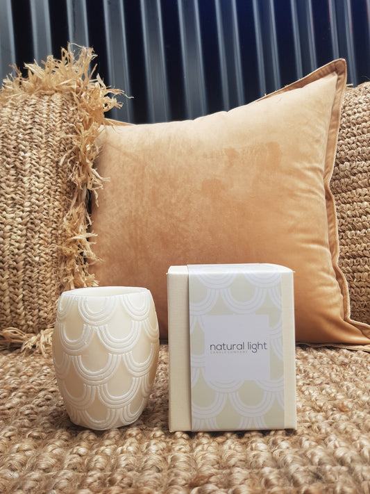 4" Matilda Hurricane Ivory/White Candle