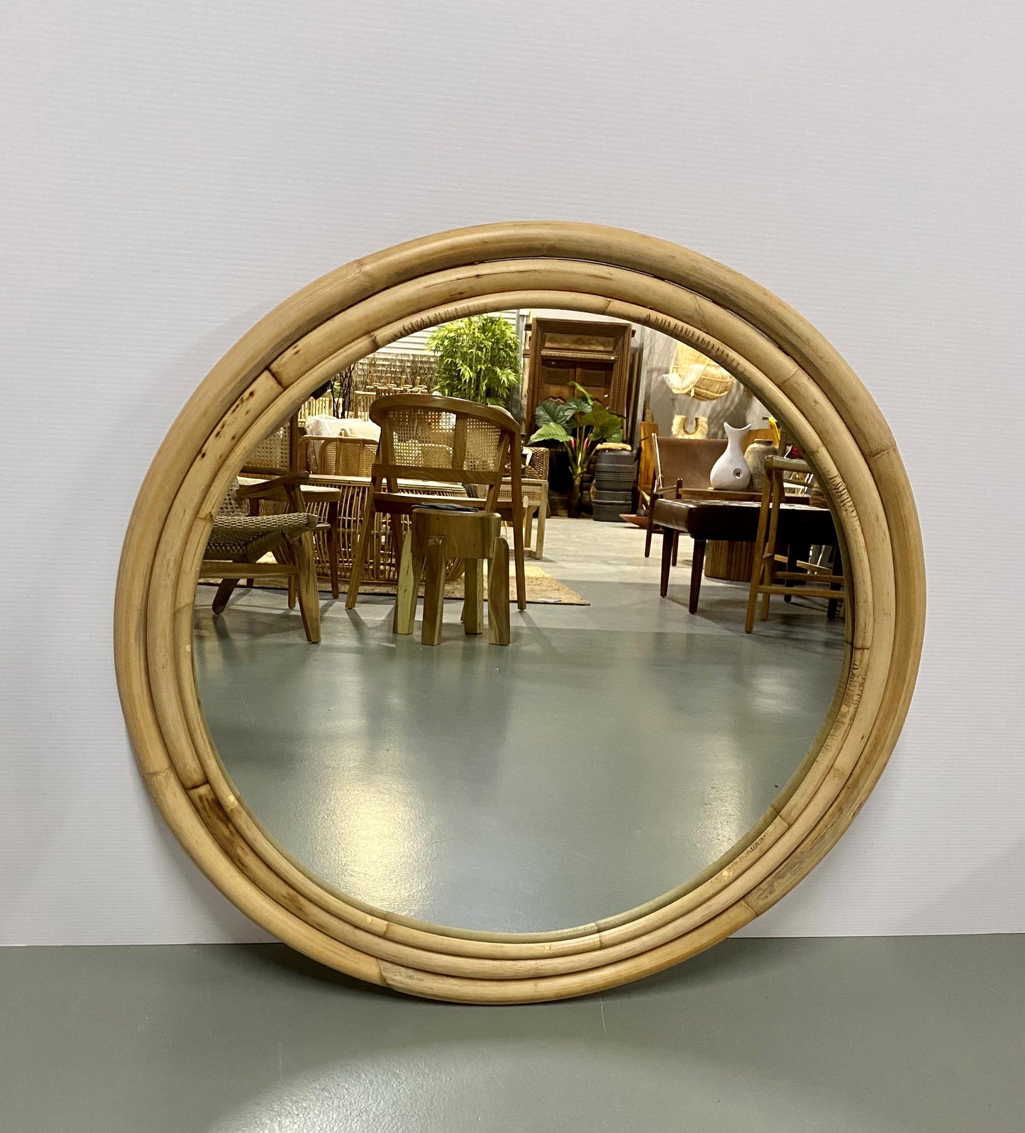 Rattan Mirror Round 80cm