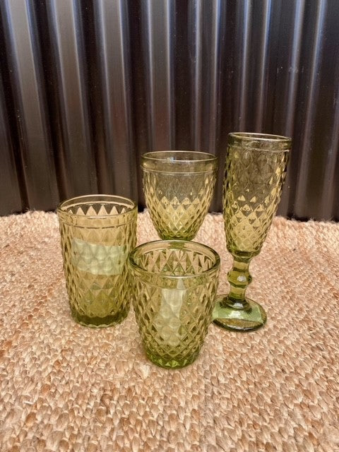 Zahara Wine Glasses - Green