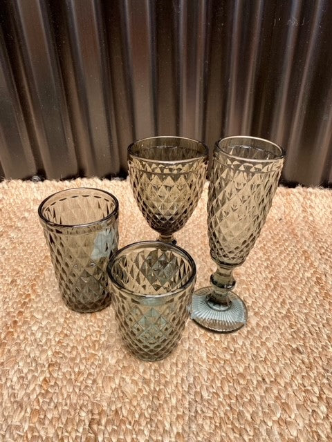 Zahara Wine Glasses - Grey