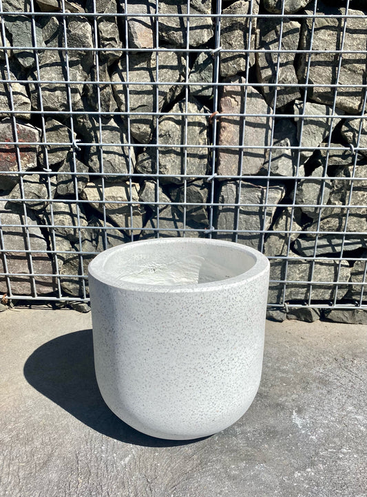White Terrazzo Low U Pot Small