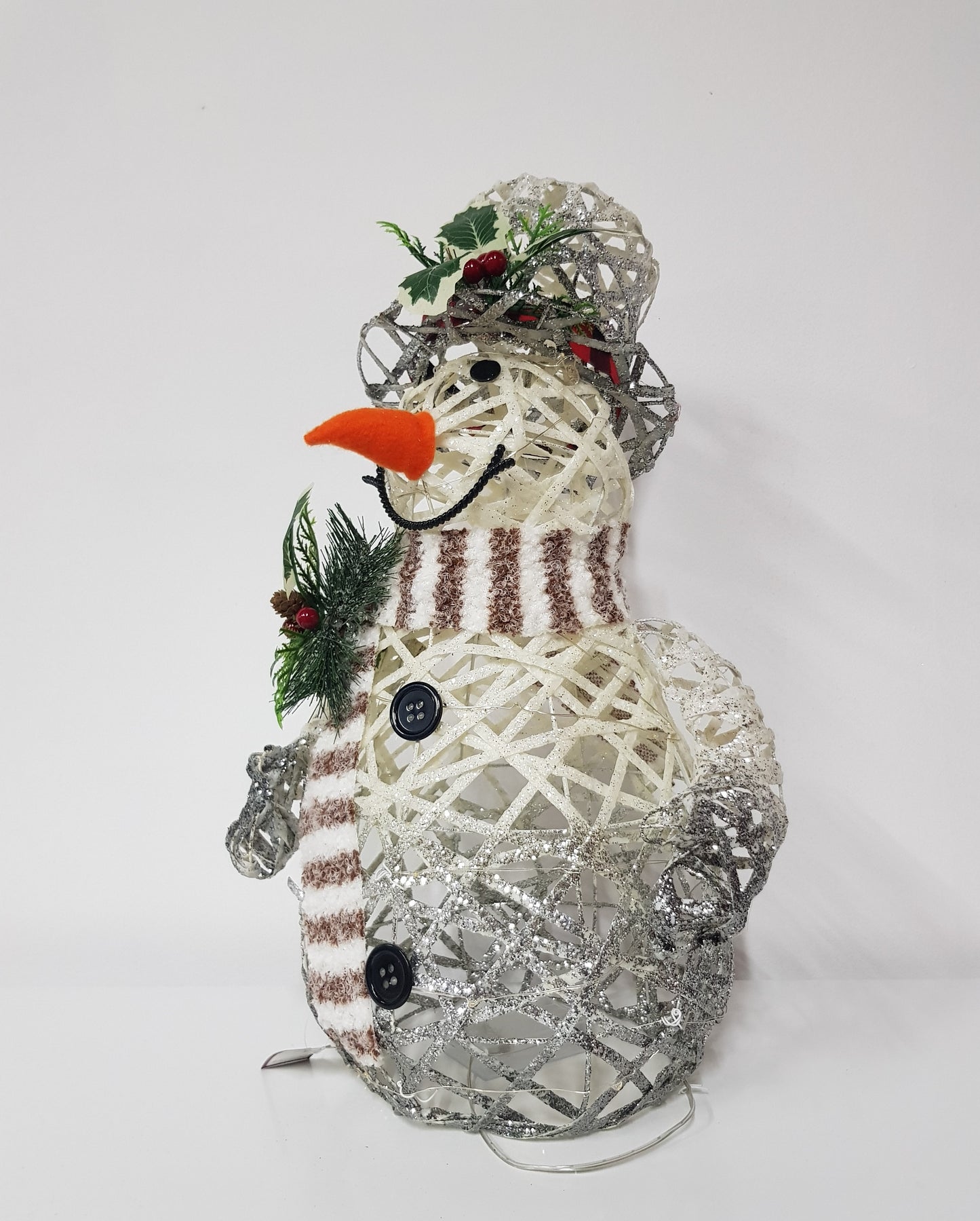 Wicker Snowman LED 51cm