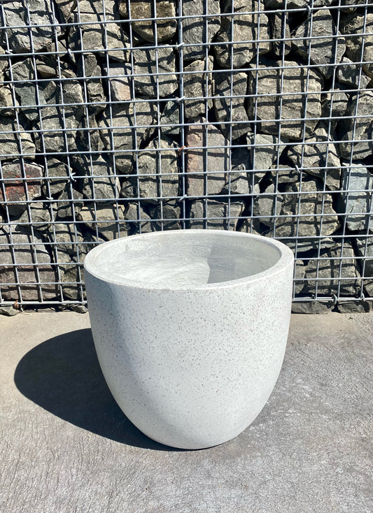 White Terrazzo Egg Pot Med