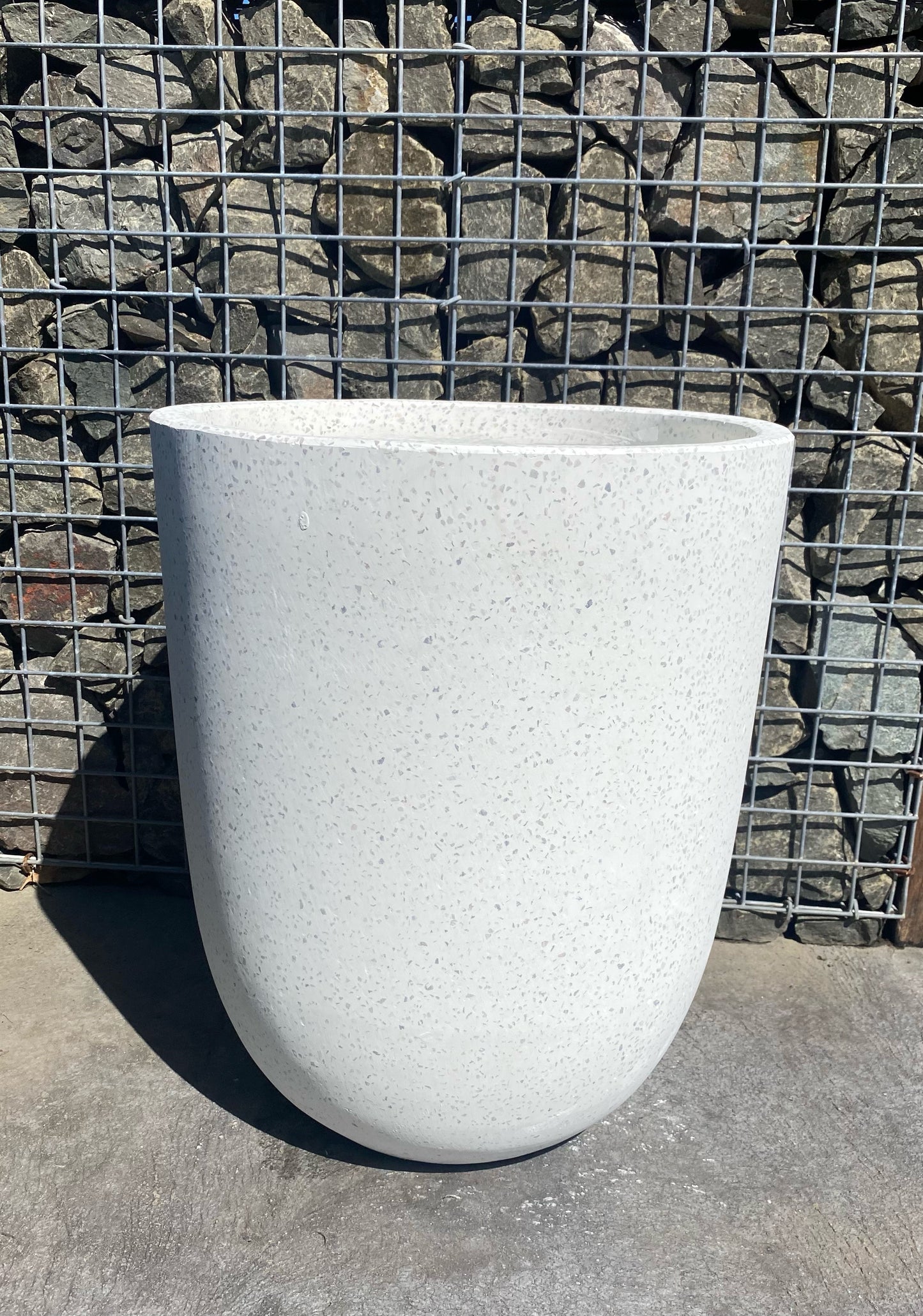 White Terrazzo Tall U Pot Med