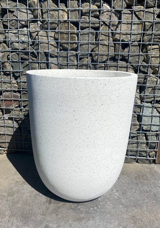 White Terrazzo Tall U Pot Med