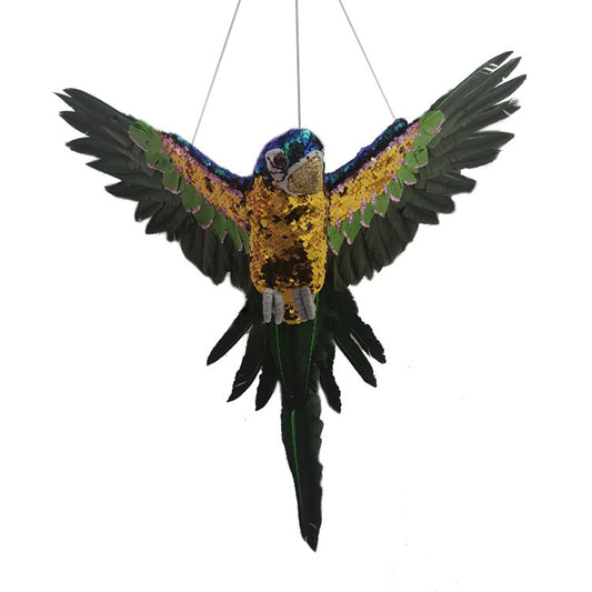 Sequin Flying Parrot Green