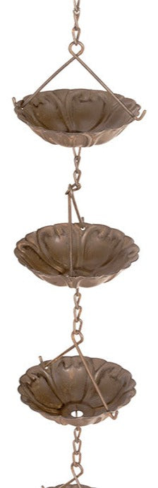 Rain Chain Waterlily Design (rust)