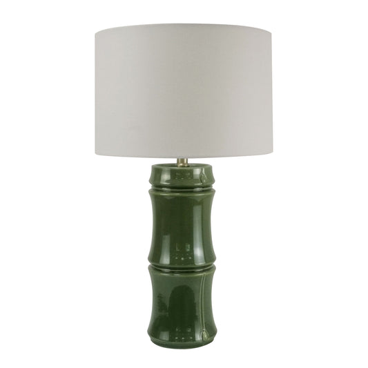 Maison Ceramic Olive Bamboo Shape Lamp