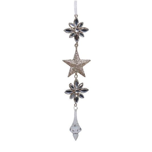 Clear Silver Gold Star Drop