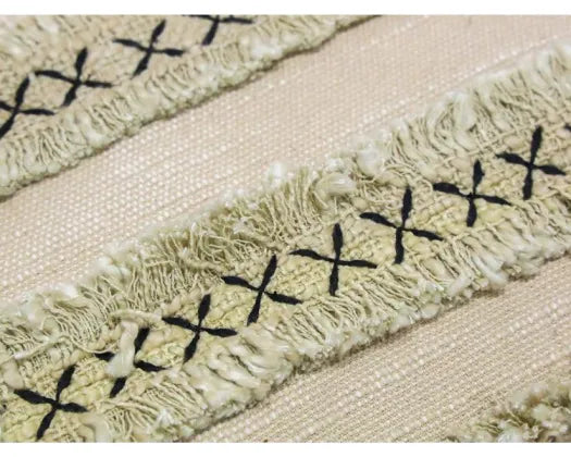 Havas Embroidered Cushion Natural/Black