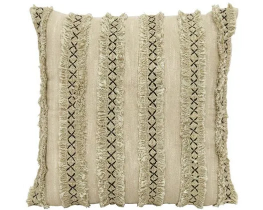 Havas Embroidered Cushion Natural/Black