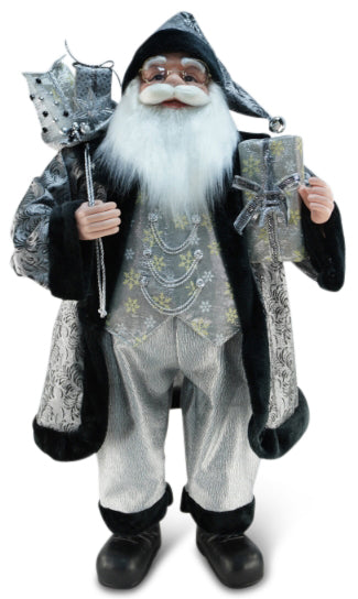 Standing Black and Silver Santa