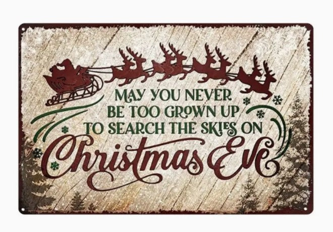 Christmas Eve Metal Sign