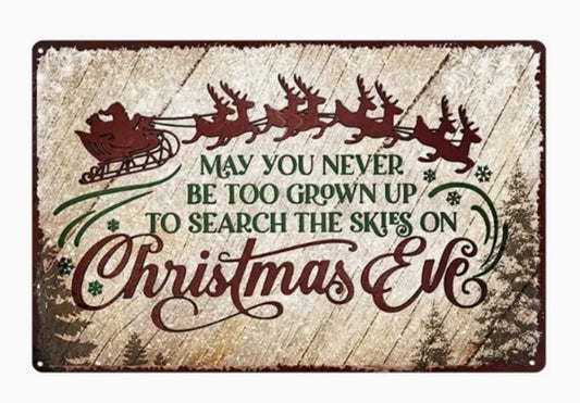 Christmas Eve Metal Sign