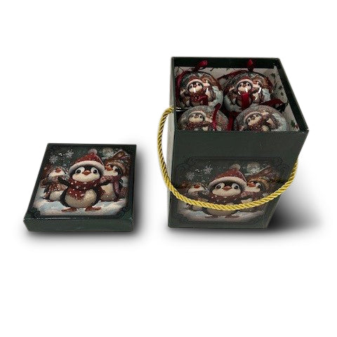 Music Box with Penguin Baubles