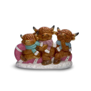 Cow Sleigh Led Resin