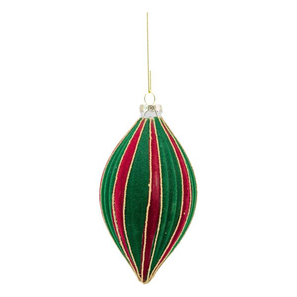 Green and Red Stripe Long Drop