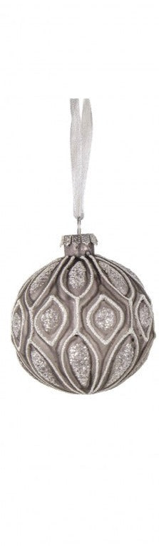 Grey Glitter Geo Bauble 1