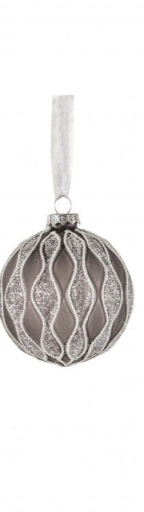Grey Glitter Geo Bauble 3