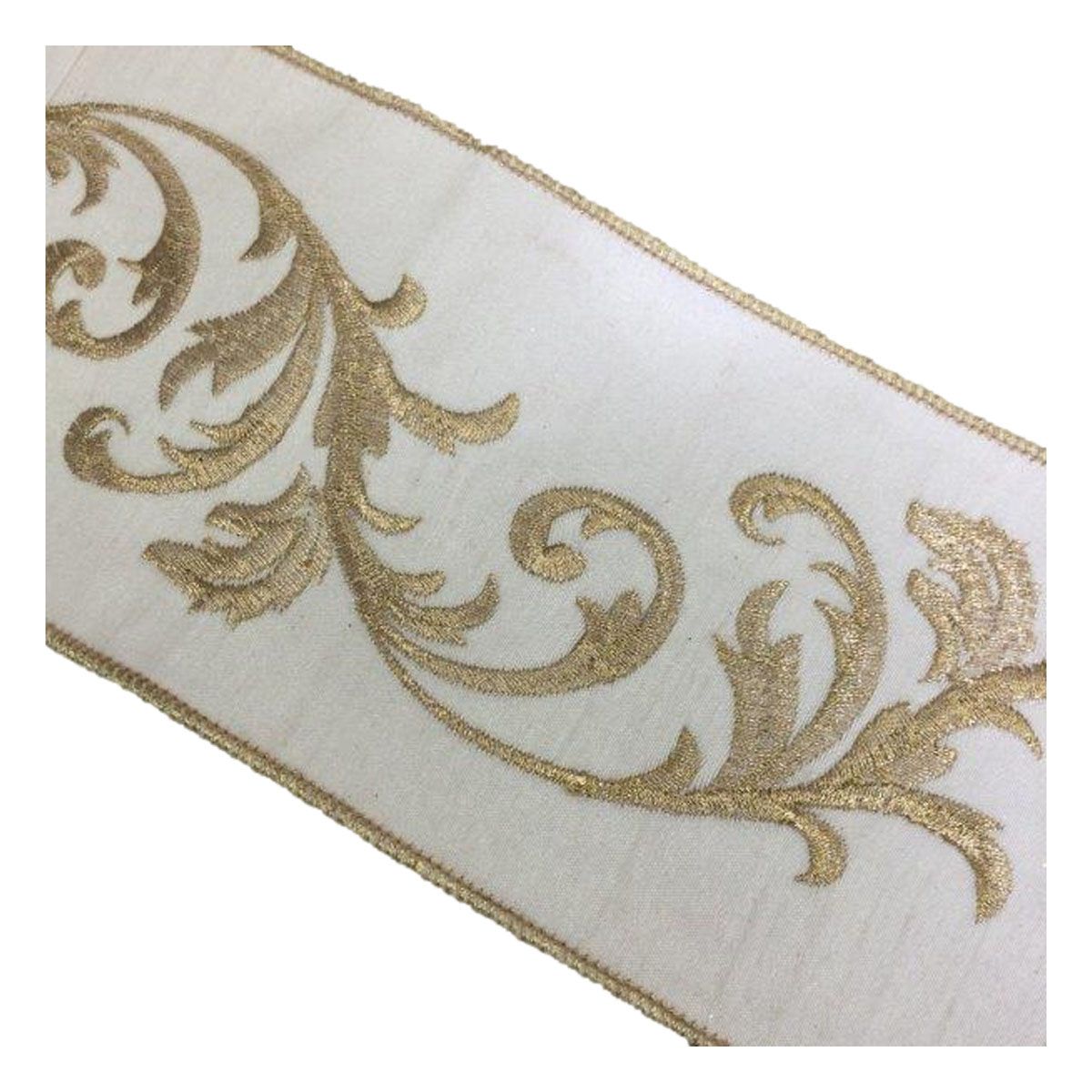 White Gold Swirl Ribbon