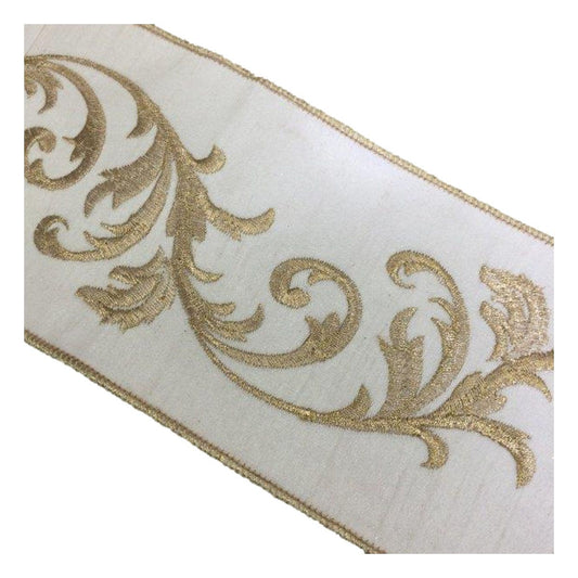 White Gold Swirl Ribbon