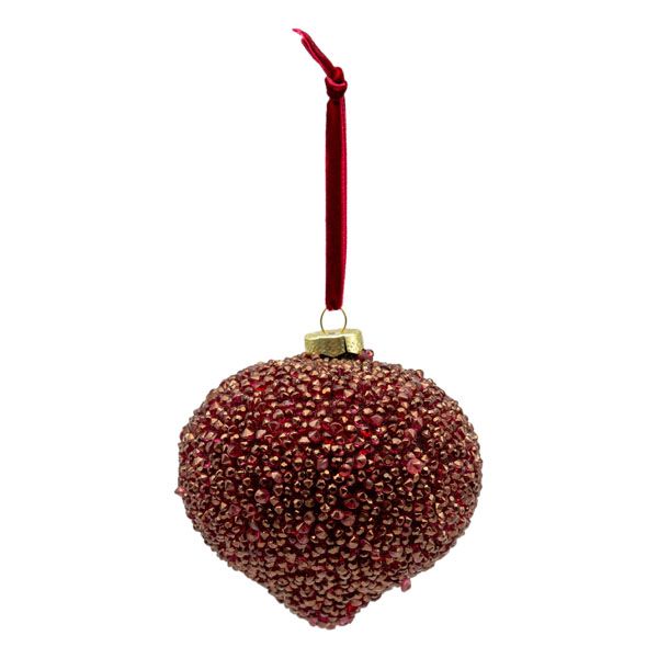 Deep Red Beaded Drop