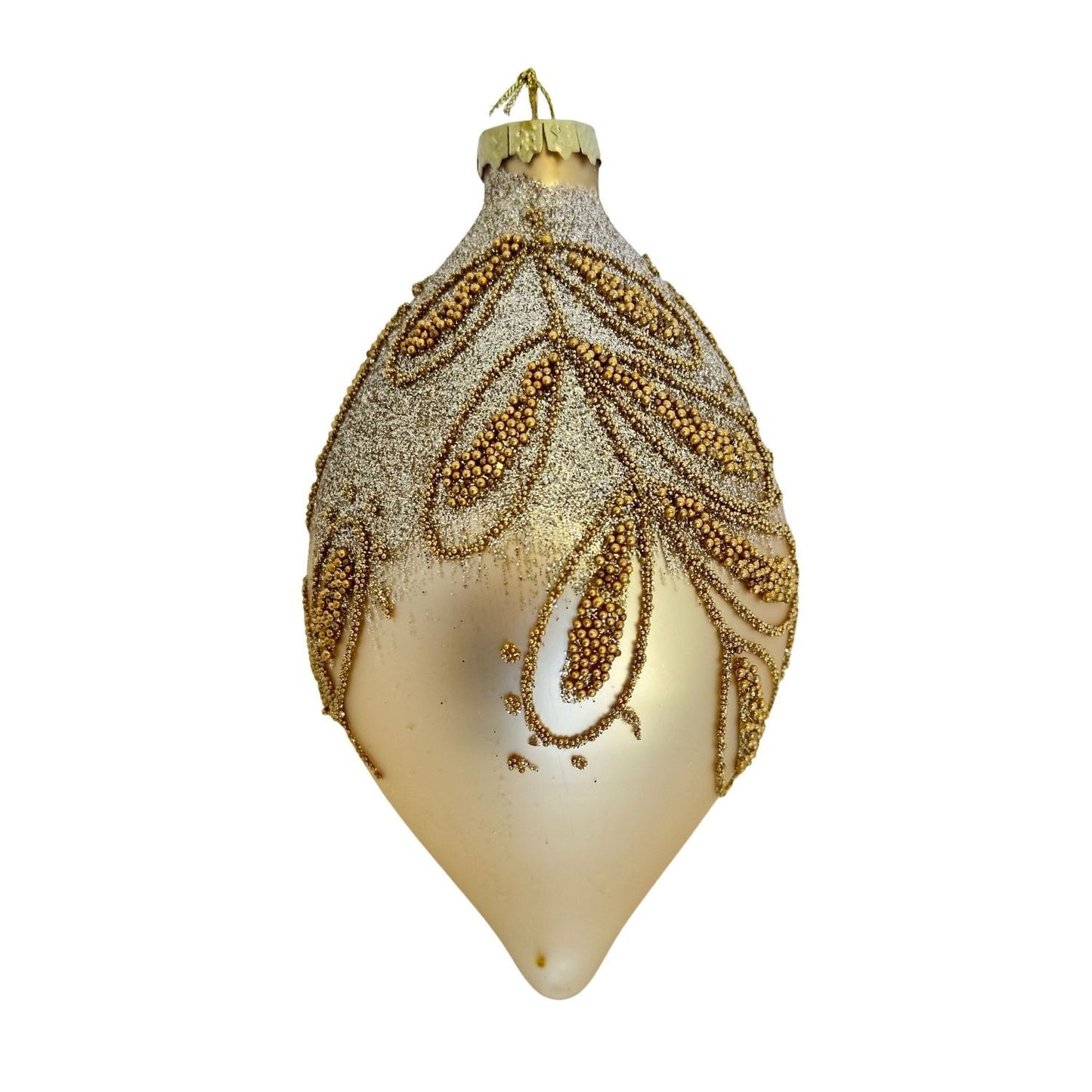 Gold Leaf Long Drop Bauble