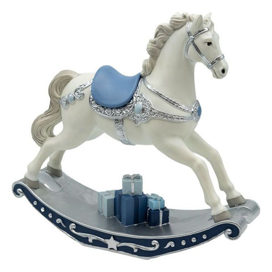 Blue and White Rocking Horse