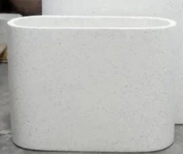 Terrazzo Round Edge Planter White Small