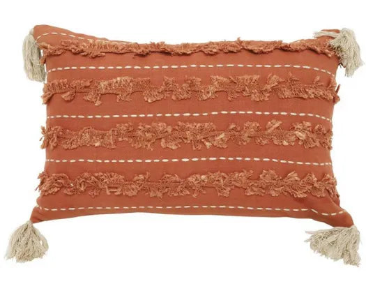 Xavier Embroidered Cushion Rust 35X50cm