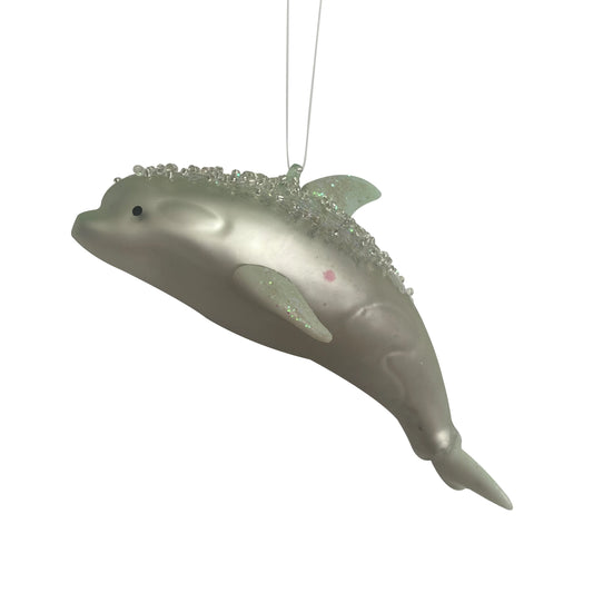 Glass Aqua Sequin Dolphin