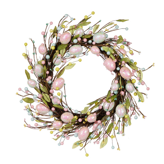 Lux Glittered Egg Wreath