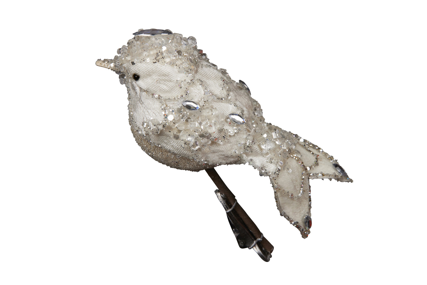 Icy Pearl Jeweled Bird Clip on