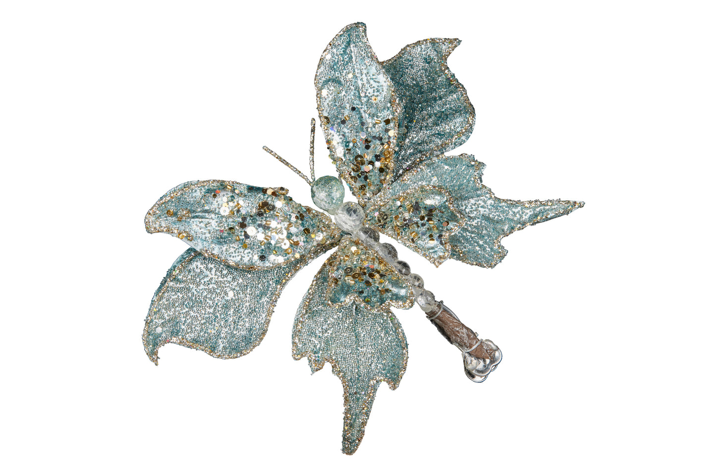Soft Blue Sequin Butterfly 17cm