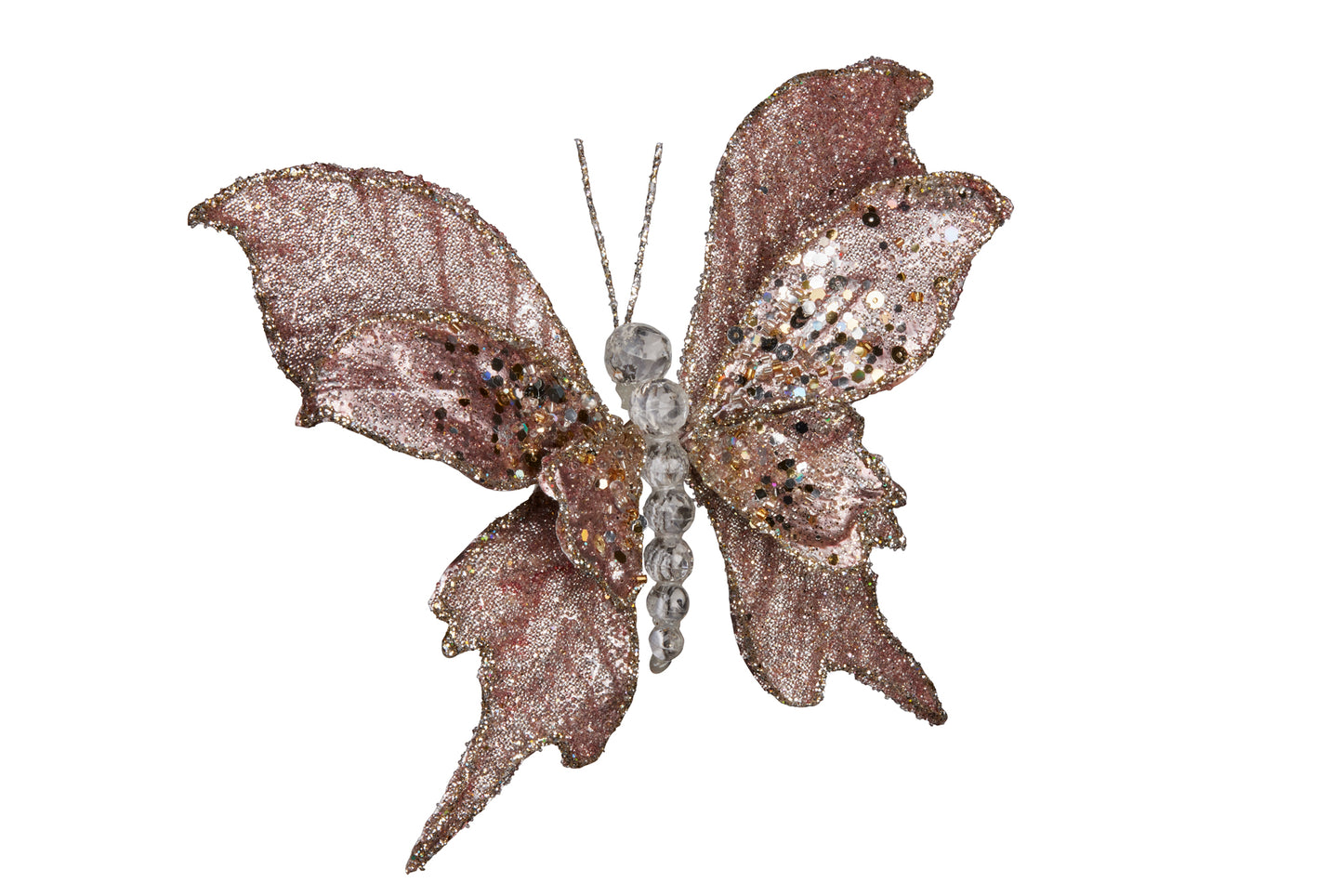 Soft Pink Sequin Butterfly 17cm