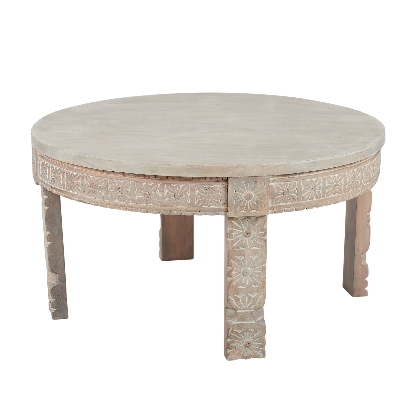 Minar Wood Coffee Table Whitewash