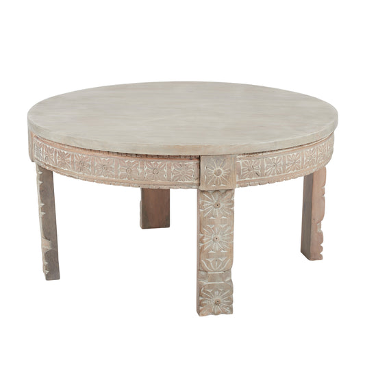 Minar Wood Coffee Table Whitewash