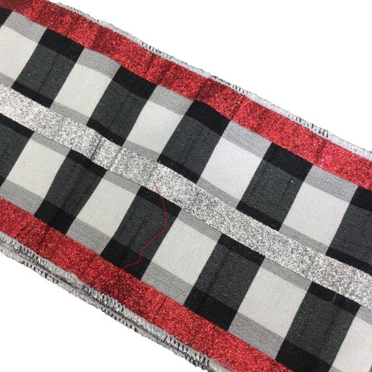 Black White Chequer Ribbon