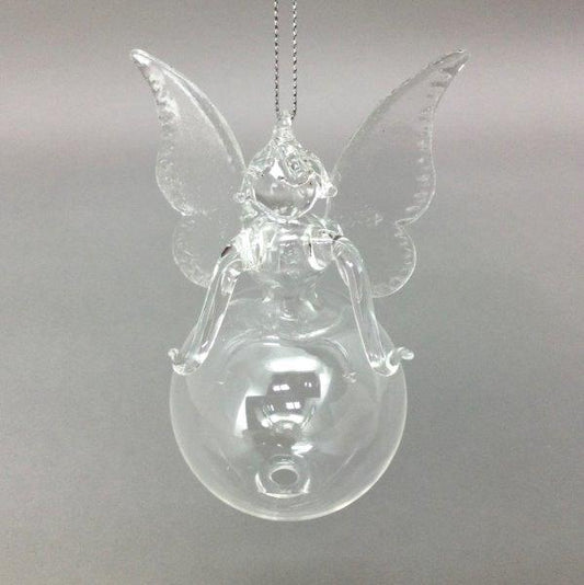 Angel Ball Clear Glass Ornament