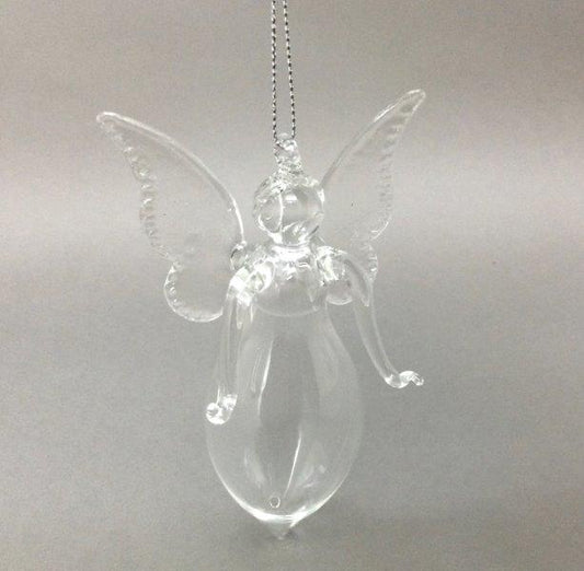 Angel Clear Glass Long Drop Ornament