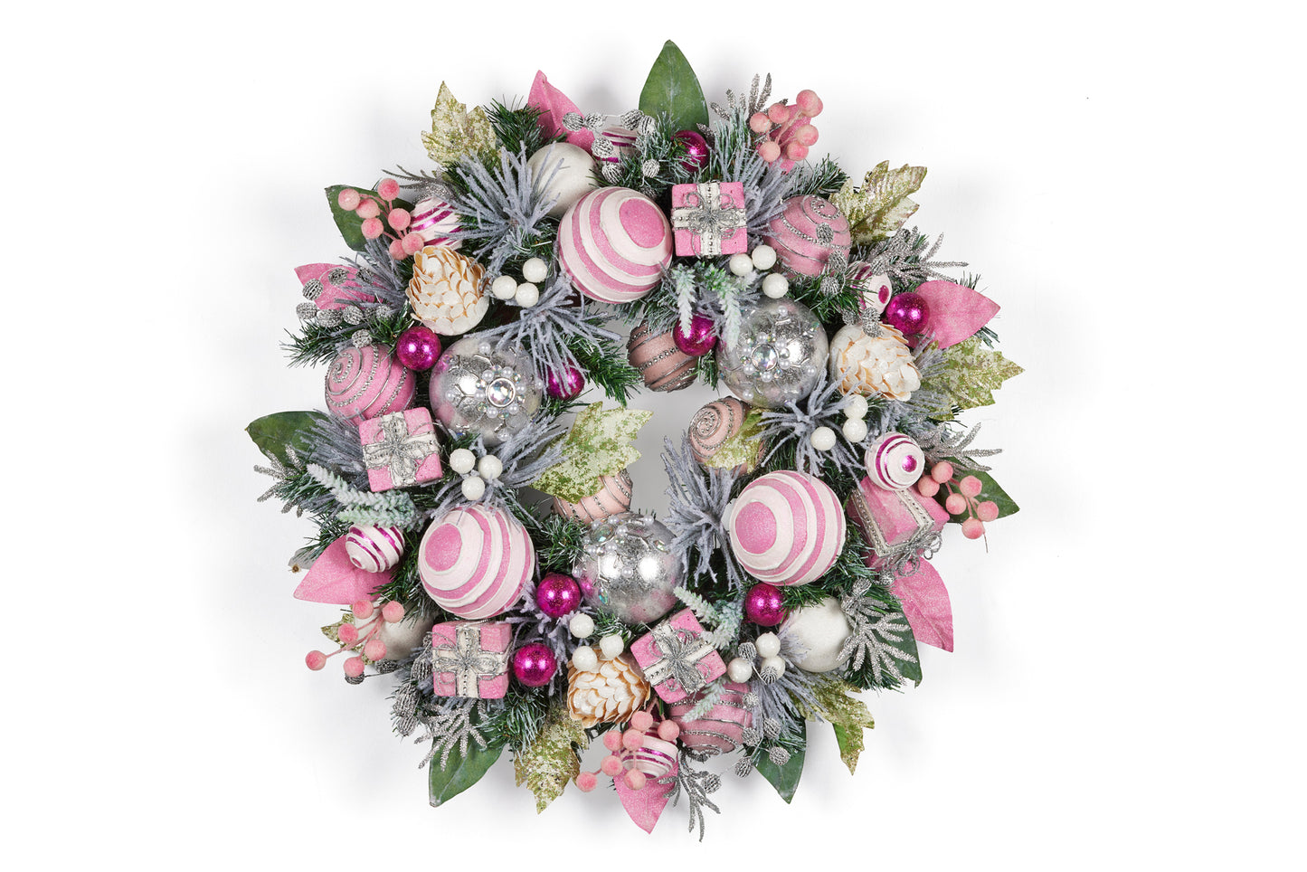 Pretty in Pink Christmas Wreath 56 cm