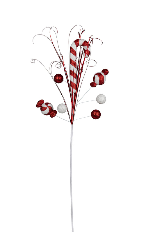 Candy Cane Spray Red and White