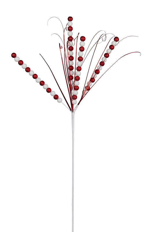 Candy Bauble Spray Red White